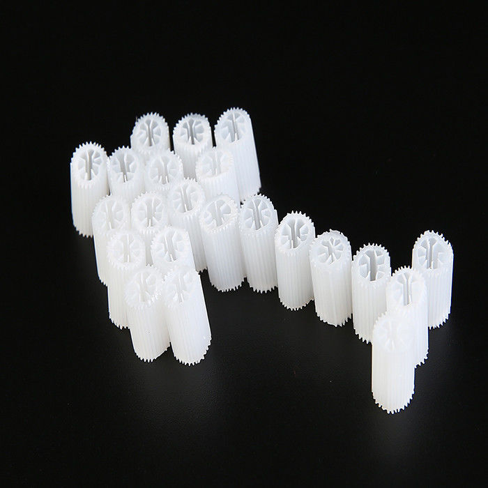 Virgin MBBR Bio Media Zware grootte 5*10mm Wit Virgin HIPS Materiaal Plastic Biocell
