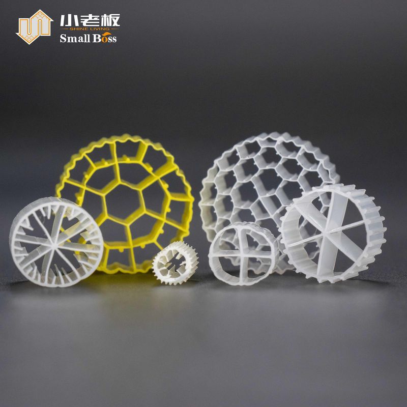 PE38 Verhuisbed Biofilm Reactor Wit Natuurlijke kleur Virgin HDPE Materiaal Mbbr Drager