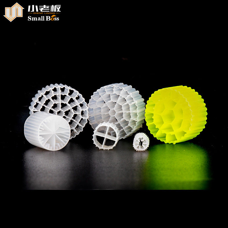 PE38 Verhuisbed Biofilm Reactor Wit Natuurlijke kleur Virgin HDPE Materiaal Mbbr Drager