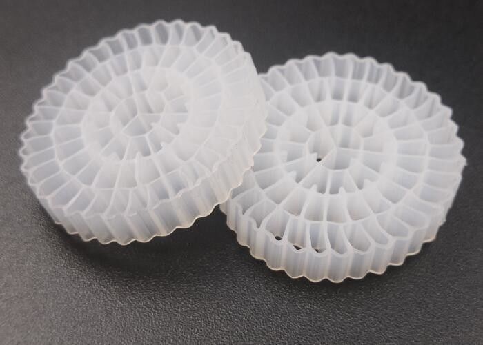 Virgin HDPE materiaal MBBR Bio Media K5 Wit kleur met 25*4mm grootte Voor IFAS-apparatuur
