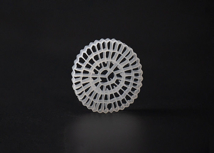 Maagde HDPE materiaal MBBR Bio Media Wit kleur En 25*4mm Grootte Hoog oppervlak MBBR