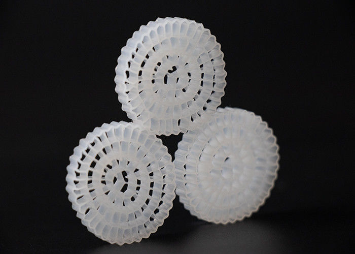 Maagde HDPE materiaal MBBR Bio Media Wit kleur En 25*4mm Grootte Hoog oppervlak MBBR