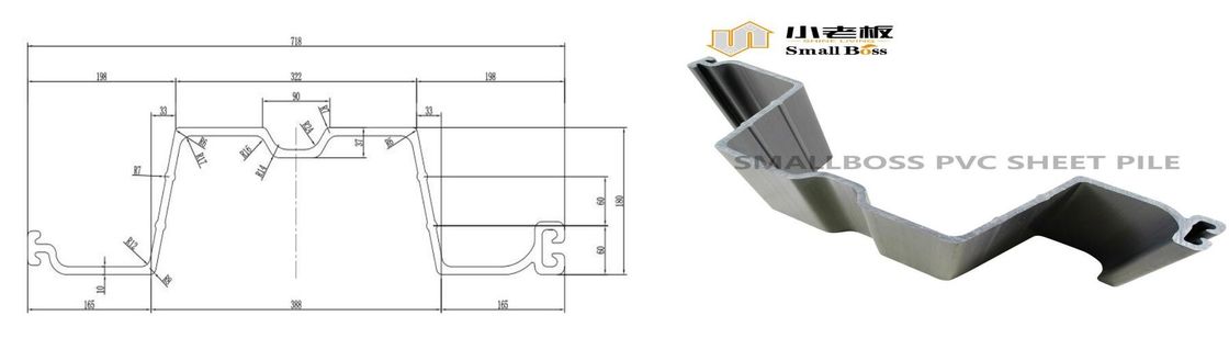 Recycled Plastic PVC Plaat Stapel Voor Water Controle Oplossing Grijze kleur